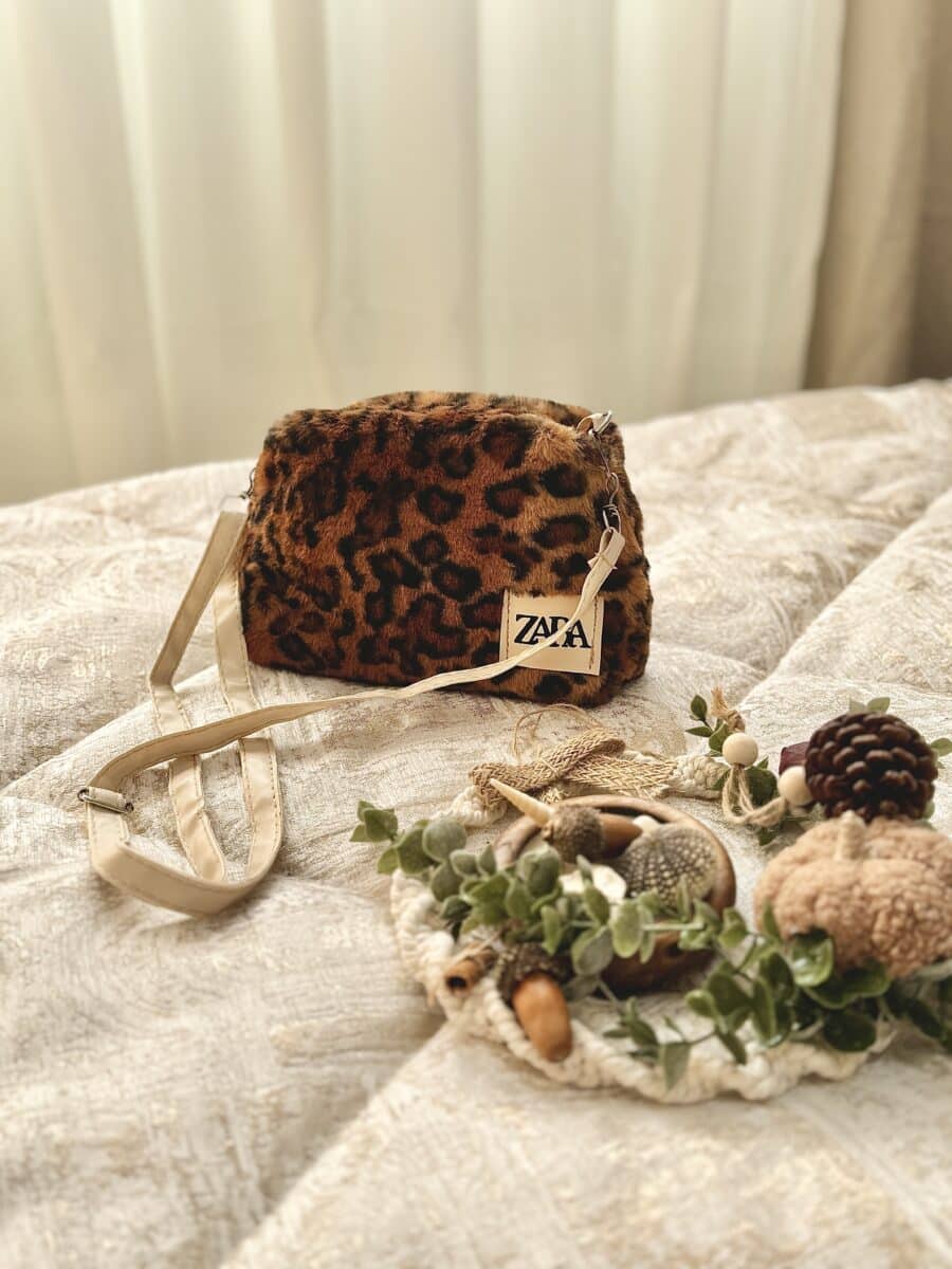 کیف خز طرح پلنگی کد:3003 - Image 2